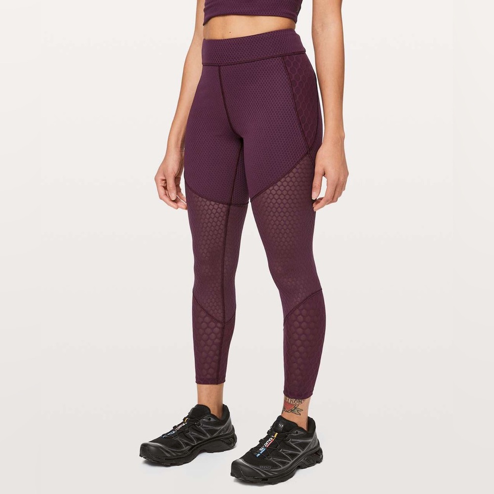 Lululemon LAB RARE Geo Tight 28"•High Rise Compression Pant•Plum•NO FLAWS•6 - Picture 2 of 16